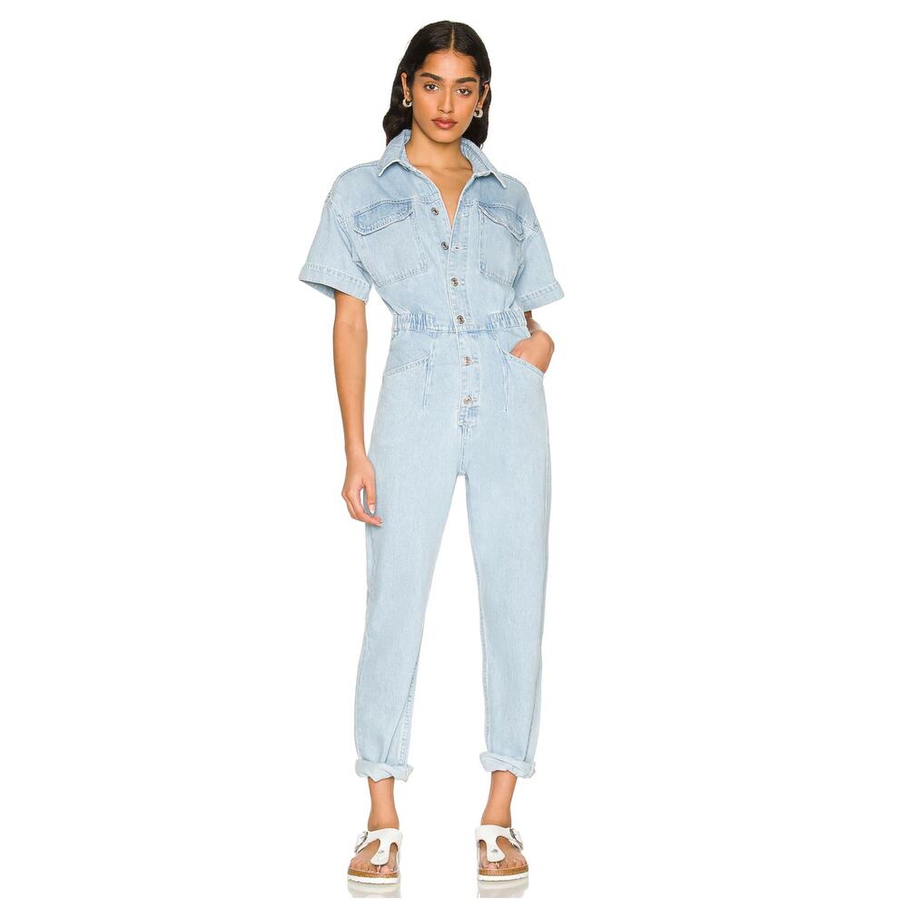 FREE PEOPLE We the Free Marci Denim Jumpsuit Size Medium